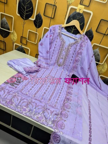 লাক্সারি জর্জেট সিকুয়েন্স 4 পিস ড্রেস