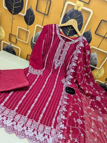 লাক্সারি জর্জেট সিকুয়েন্স 4 পিস ড্রেস